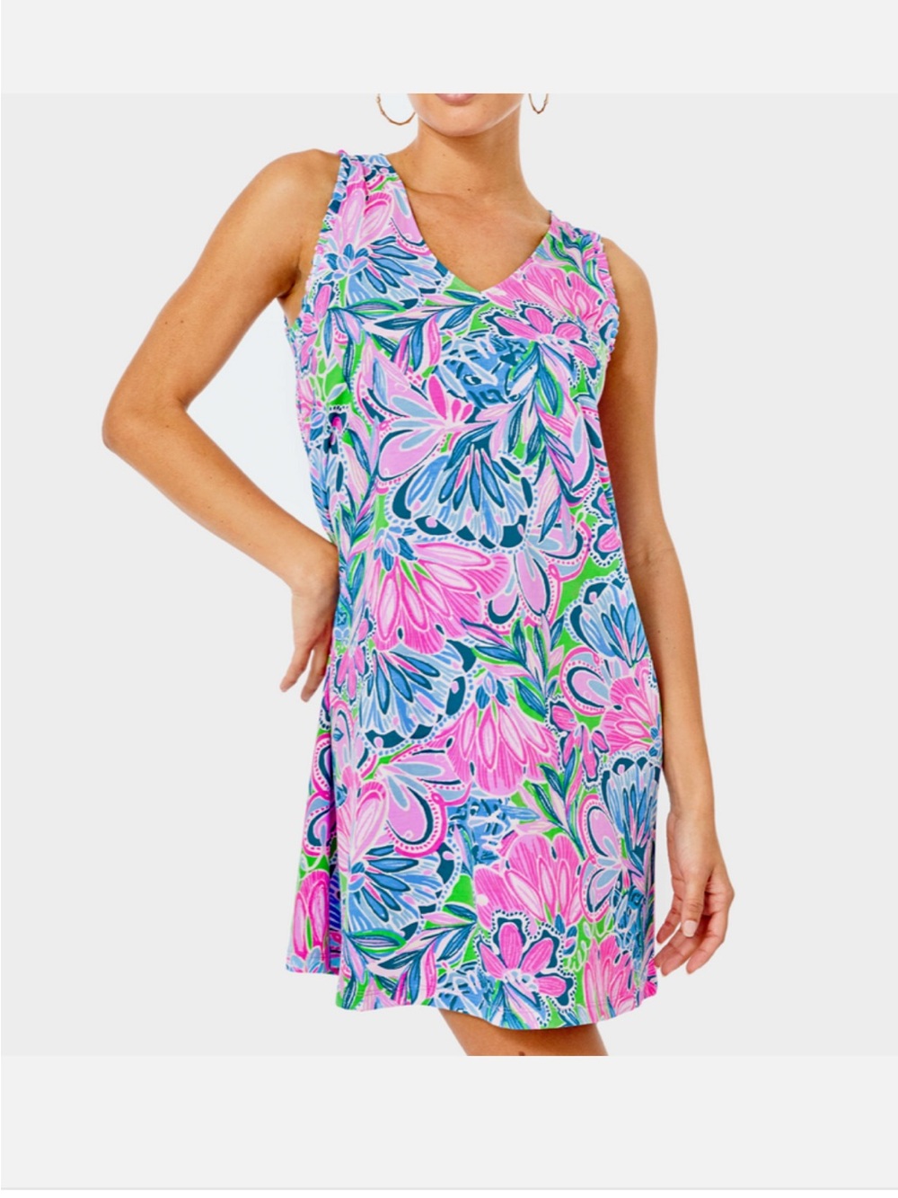 Lilly Pulitzer Aron Swing Dress – Gecko Green Tiger Sunrise size XL